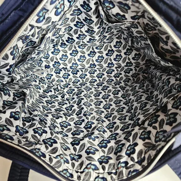 Vera Bradley Tote Bag Small w/ Zippers Performance Twill Classic Navy - Picture 5 of 14